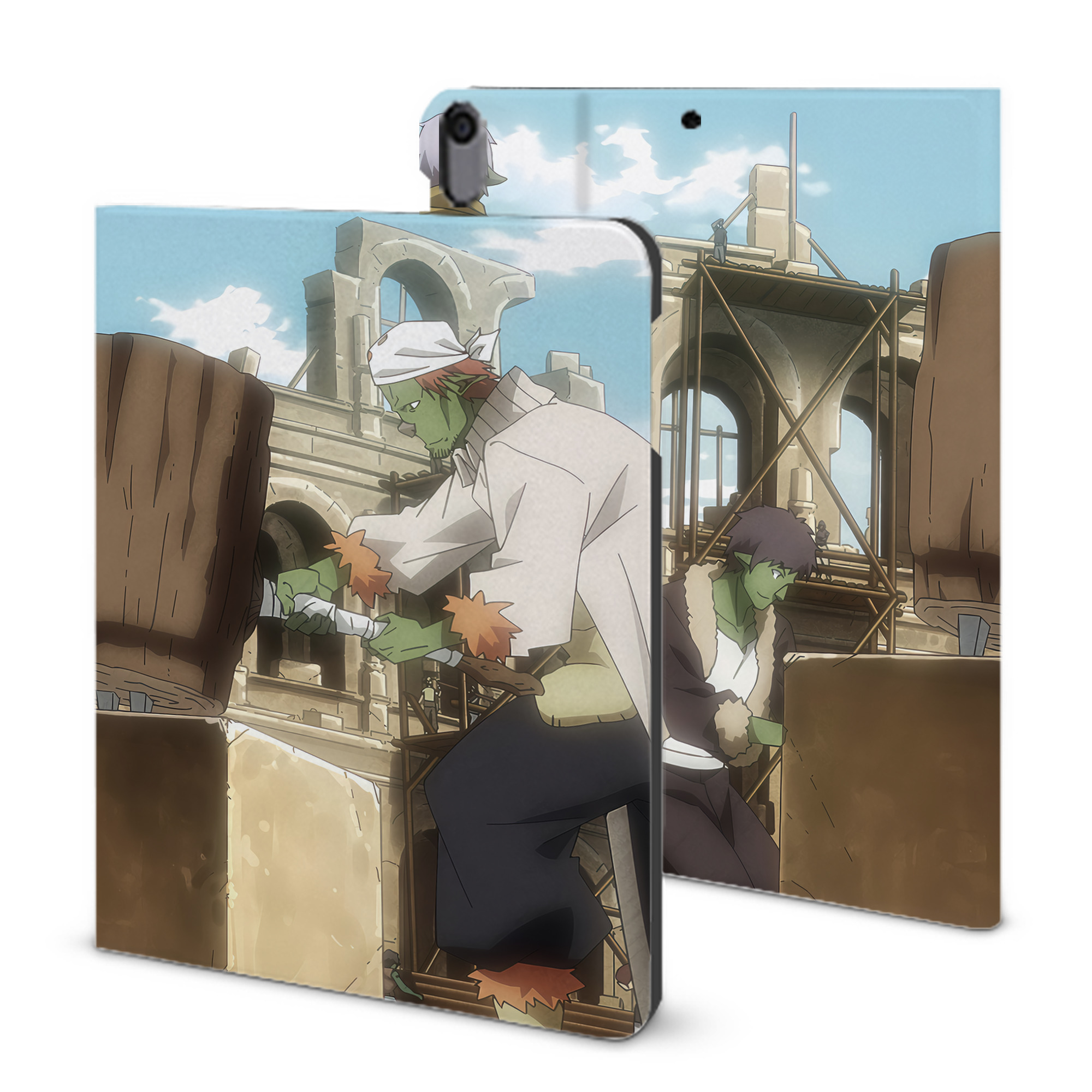 （画像用） 転スラ Regarding Reincarnated to Slime IPad ケース ブック型 PUレザー TPU 耐衝撃 軽量 薄型 ペン収納なし 全面保護 IPad 各モデル対応